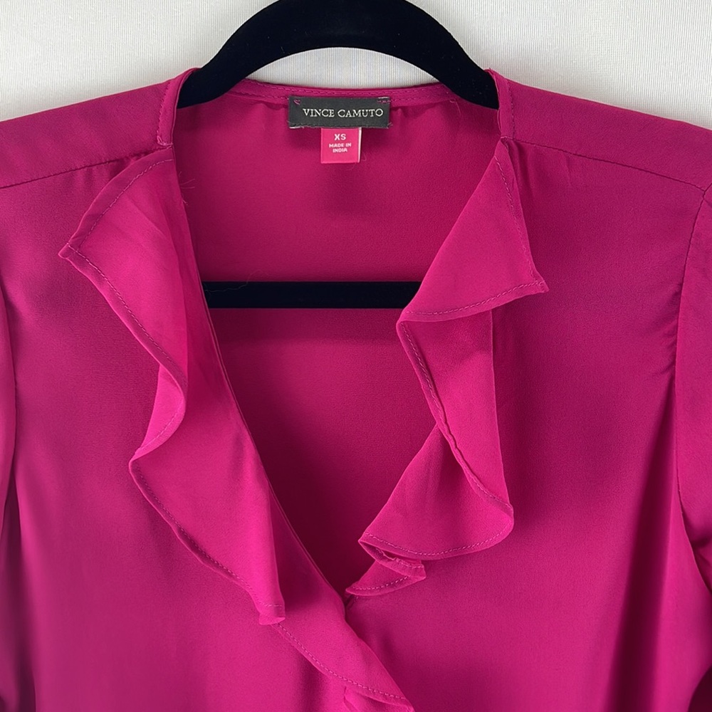 Ruffle Neck Long Sleeve Georgette Blouse - Picture 4 of 12